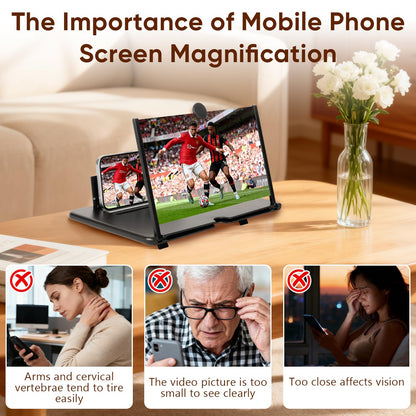 Premium 12 Inch Display | ✨3D 4K HD Screen Expander & Magnifier, Amplifier | Strong Phone Holder for All Smartphones with Anti scratch Features | FLAT💥Rs 150 OFF on UPI & Cards | Limited Offer