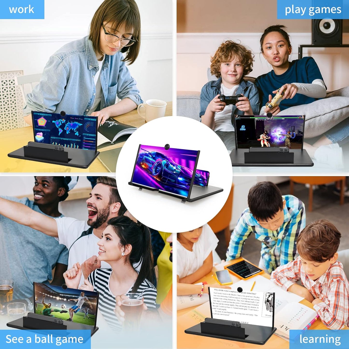 Premium 12 Inch Display | ✨3D 4K HD Screen Expander & Magnifier, Amplifier | Strong Phone Holder for All Smartphones with Anti scratch Features | FLAT💥Rs 150 OFF on UPI & Cards | Limited Offer