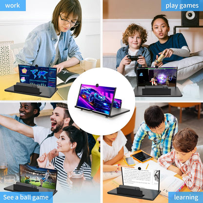 Premium 12 Inch Display | ✨3D 4K HD Screen Expander & Magnifier, Amplifier | Strong Phone Holder for All Smartphones with Anti scratch Features | FLAT💥Rs 150 OFF on UPI & Cards | Limited Offer